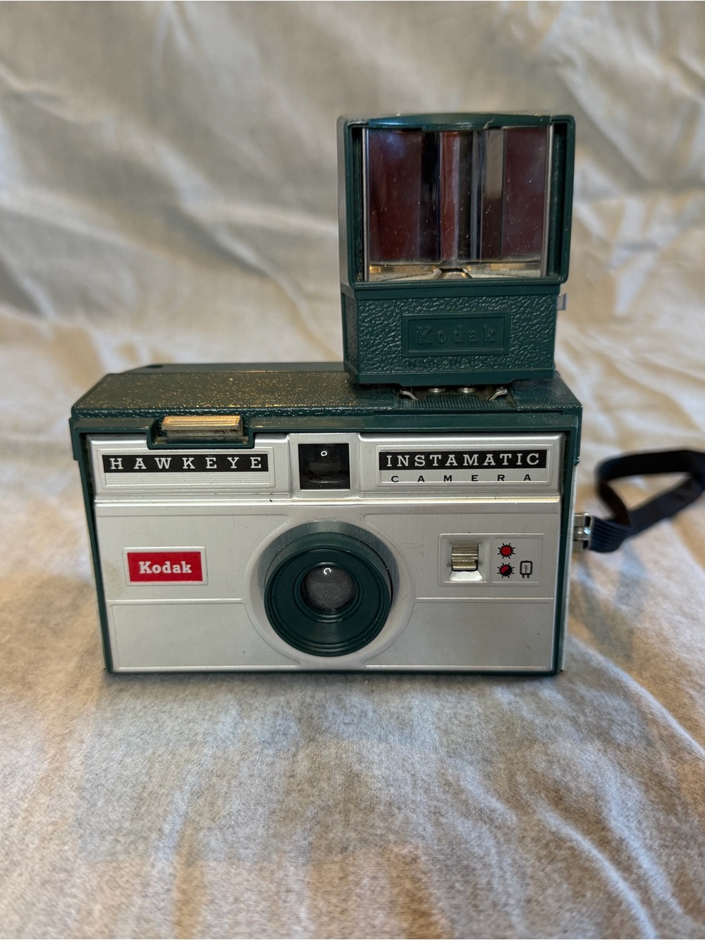 Kodak Hawkeye Instamatic Camera in Dark Green and Silver